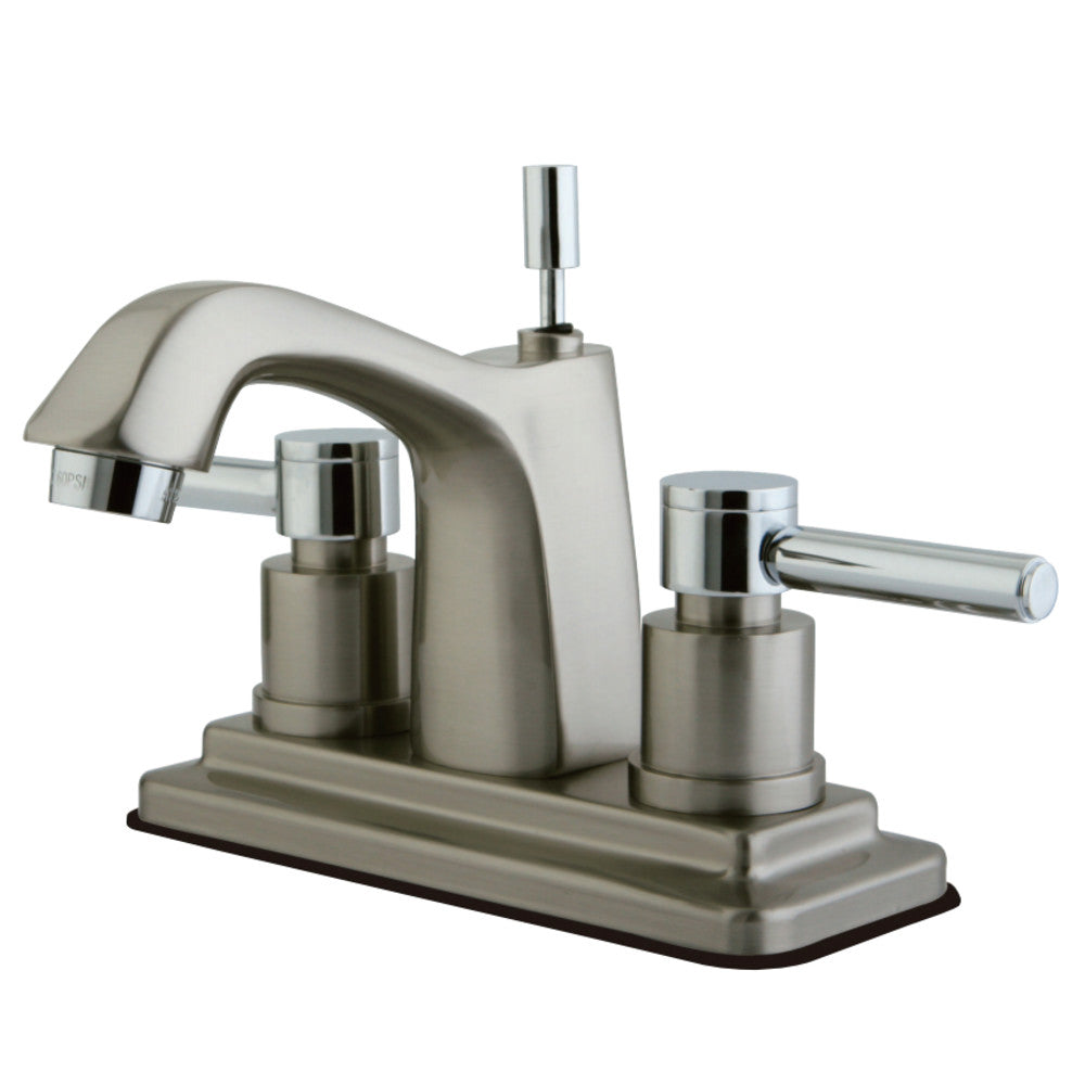 Kingston Brass KS8647DL 4 in. Centerset Bathroom Faucet, Brushed Nickel/Polished Chrome - BNGBath