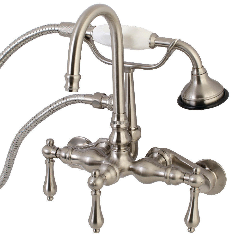 Kingston Brass AE301T8 Aqua Vintage Wall Mount Clawfoot Tub Faucets, Brushed Nickel - BNGBath