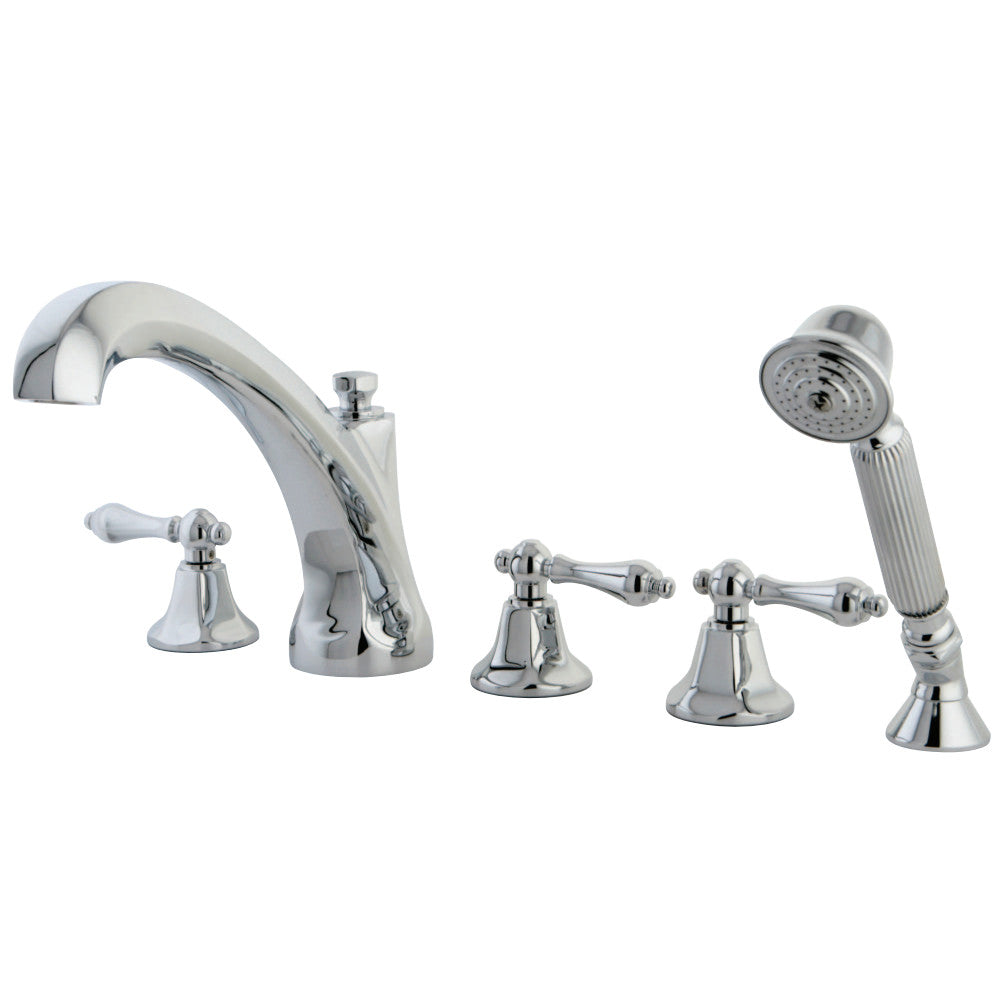 Kingston Brass KS43215AL Metropolitan Roman Tub Faucet with Hand Shower, Polished Chrome - BNGBath