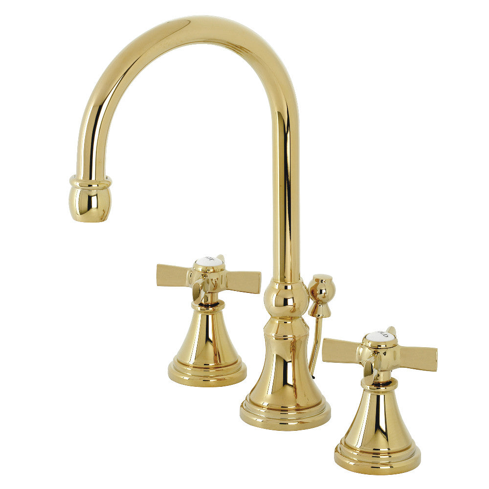 Kingston Brass KS2982ZX Millennium Widespread Bathroom Faucet with Brass Pop-Up, Polished Brass - BNGBath