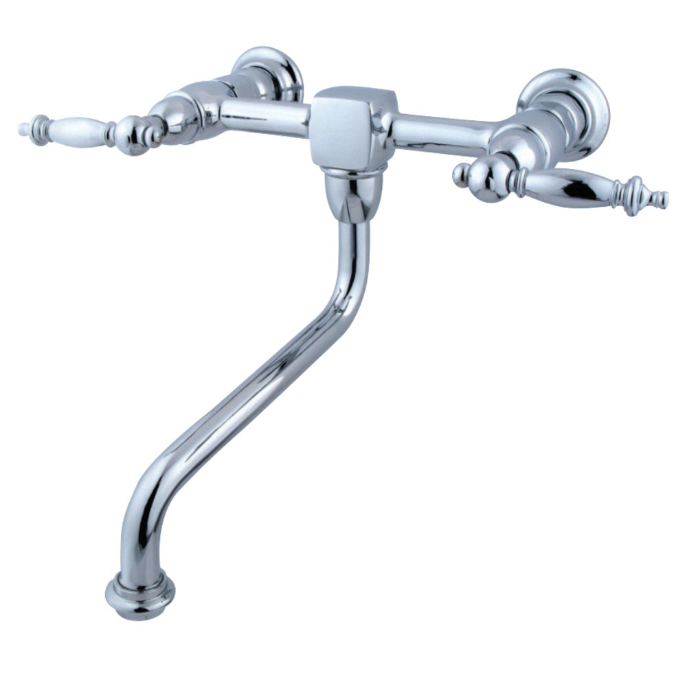 Kingston Brass KS1211TL Heritage Wall Mount Bathroom Faucet, Polished Chrome - BNGBath