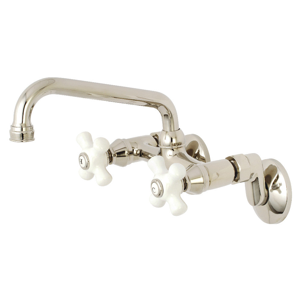 Kingston Brass KS613PN Kingston Two Handle Wall Mount Bathroom Faucet, Polished Nickel - BNGBath