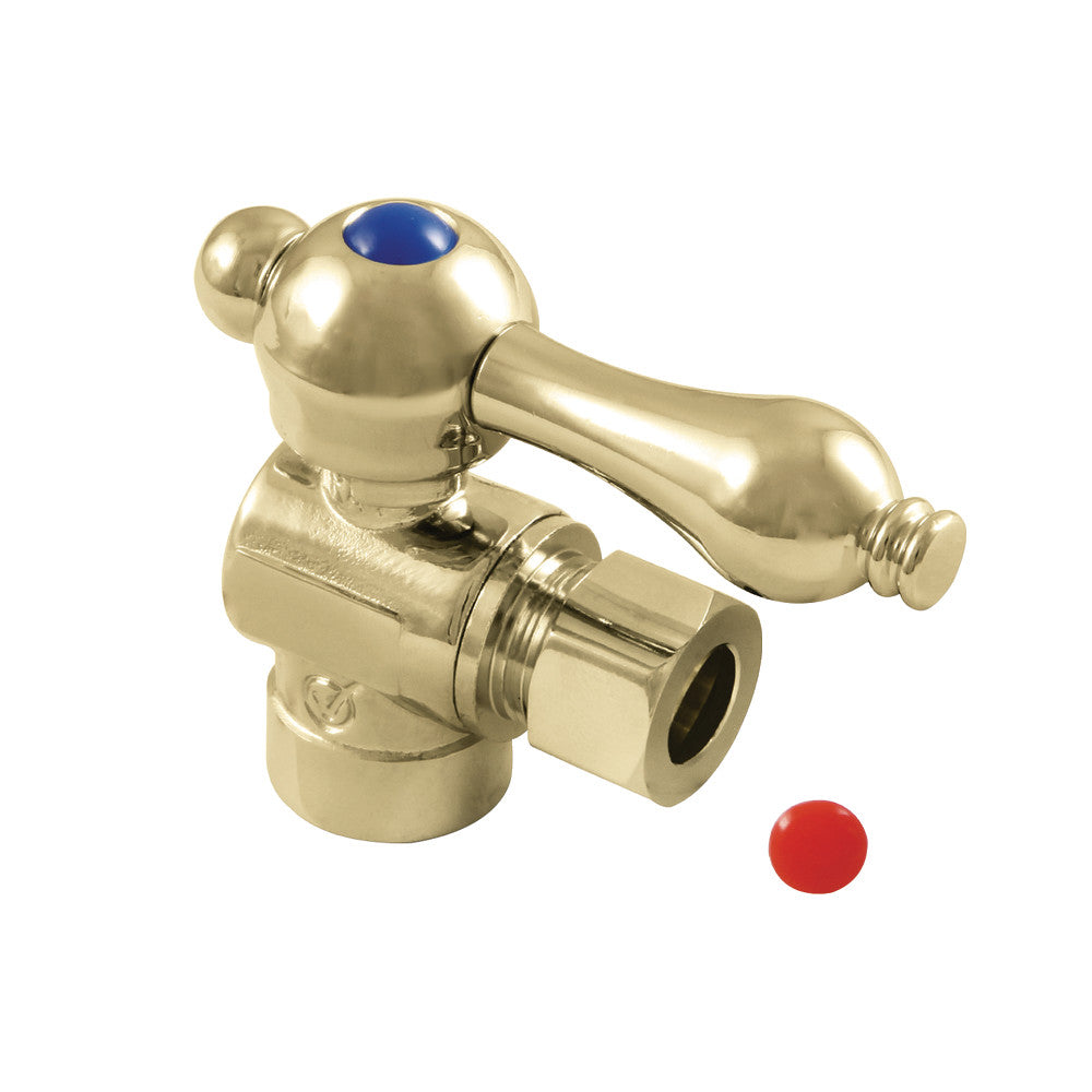 Kingston Brass CC43202 1/2" Sweat x 3/8" OD Comp Angle Stop Valve, Polished Brass - BNGBath