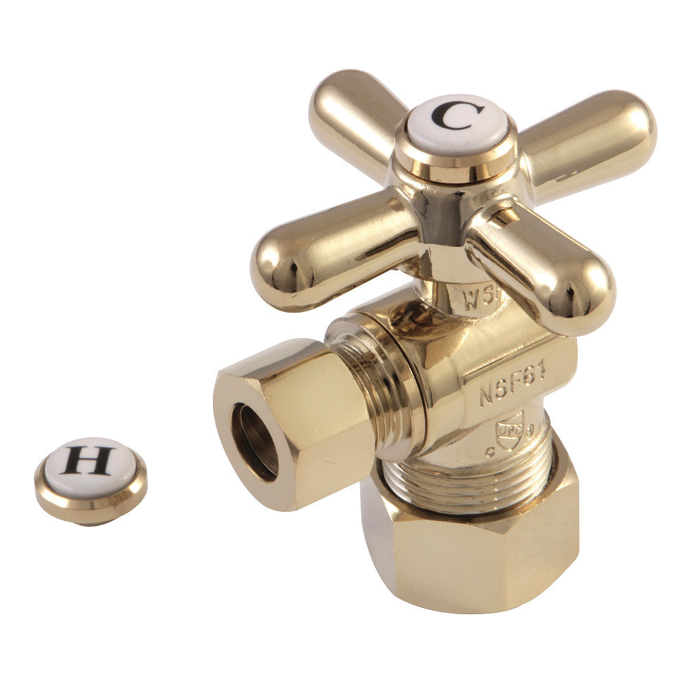 Kingston Brass CC53302X 5/8" X 3/8" OD Comp Angle Stop Valve, Polished Brass - BNGBath