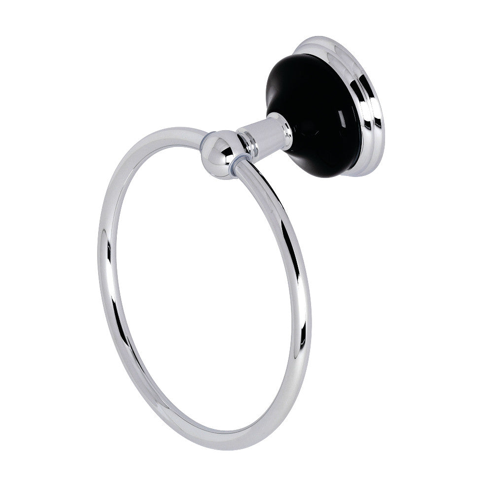 Kingston Brass BA9114C Water Onyx 6 in. Towel Ring, Polished Chrome - BNGBath