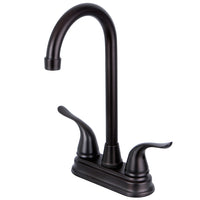 Thumbnail for Kingston Brass KB2495YL Two Handle 4-inch Centerset Bar Faucet, Oil Rubbed Bronze - BNGBath