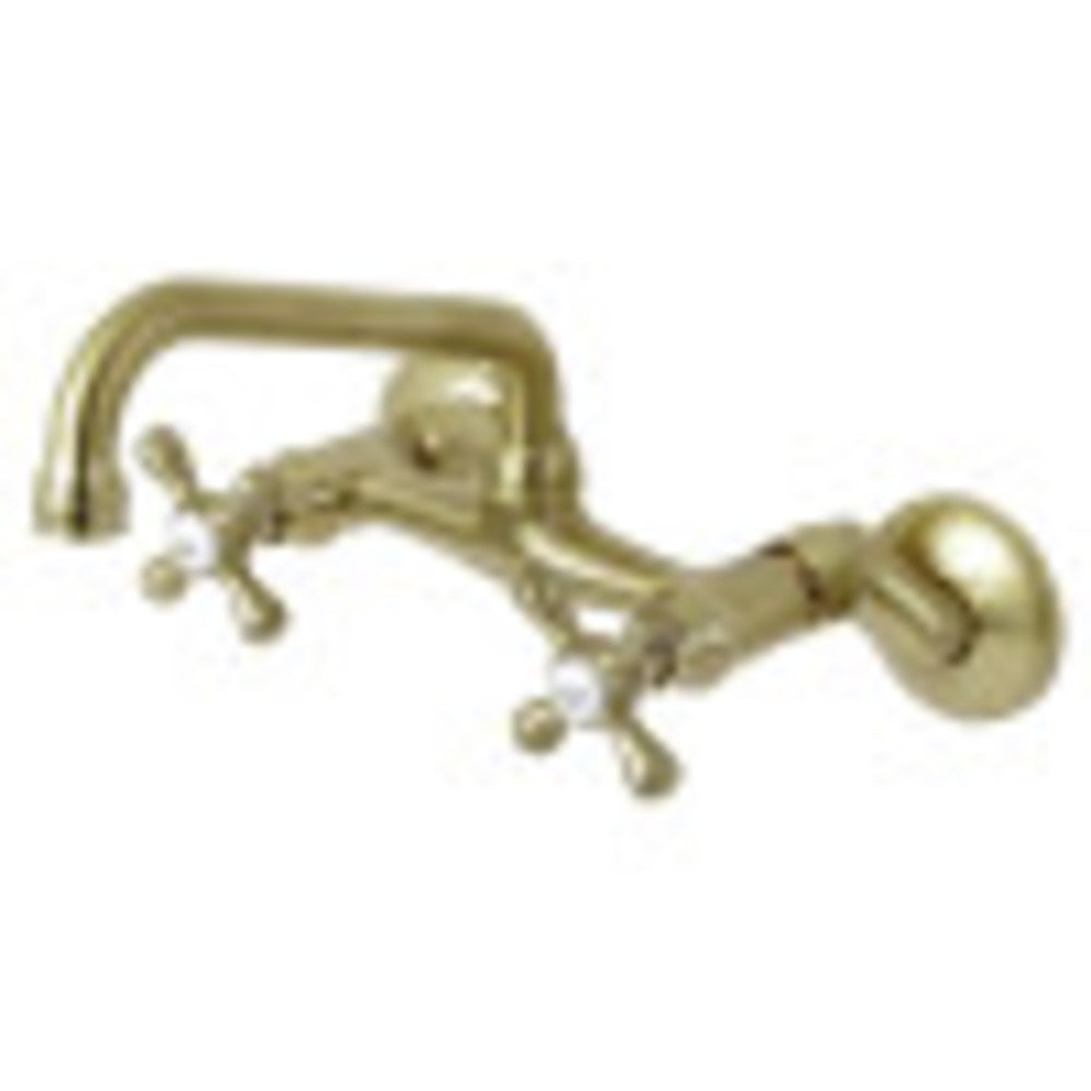 Kingston Brass KS213SB Kingston Two Handle Wall Mount Kitchen Faucet, Brushed Brass - BNGBath