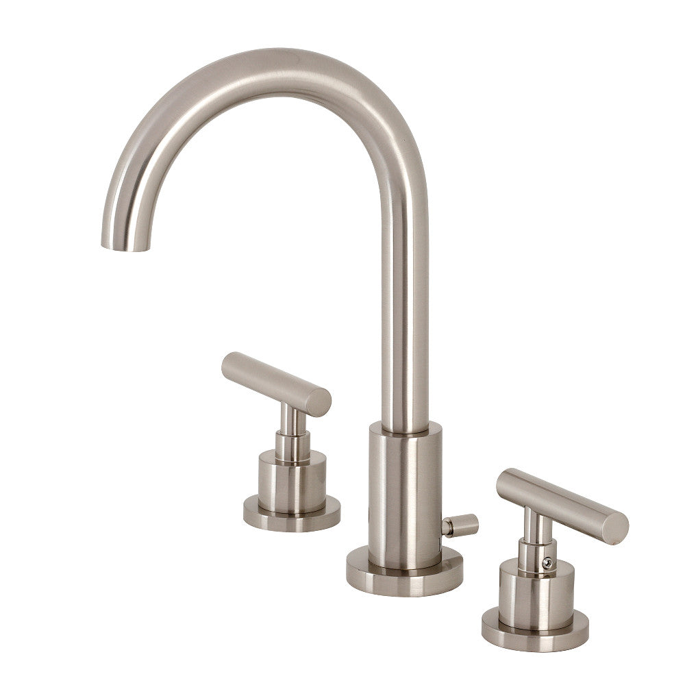 Kingston Brass FSC8928CML Manhattan Widespread Bathroom Faucet with Brass Pop-Up, Brushed Nickel - BNGBath