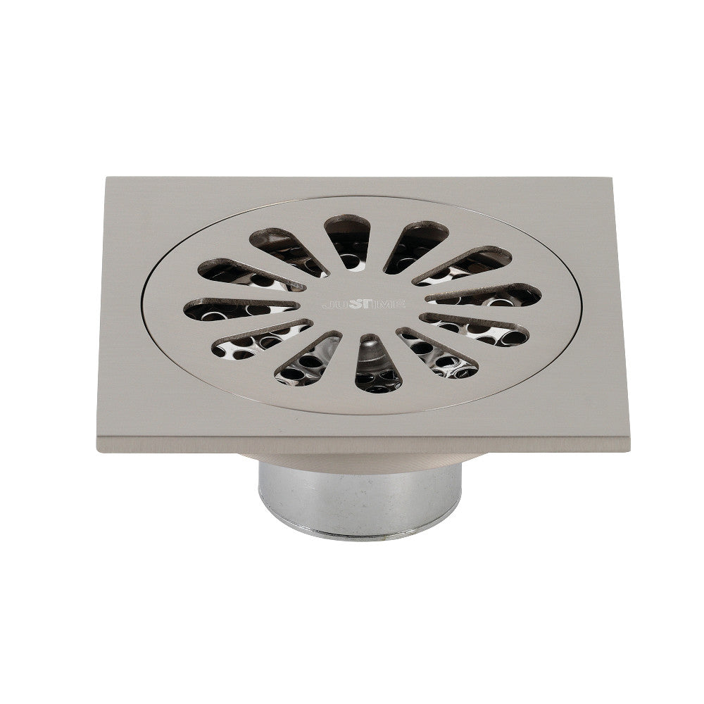 Kingston Brass BSF4161BN Watercourse Sunburst 4" Square Grid Shower Drain, Brushed Nickel - BNGBath