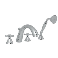 Thumbnail for ROHL Verona 4-Hole Deck Mount C-Spout Tub Filler with Handshower - BNGBath