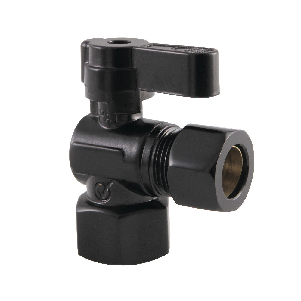 Kingston Brass KF4440MB 1/2" FIP X 1/2" OD Comp Angle Stop Valve, Matte Black - BNGBath