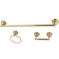 Thumbnail for Kingston Brass BAK396148PB Restoration 3-Piece Bathroom Hardware, Polished Brass - BNGBath