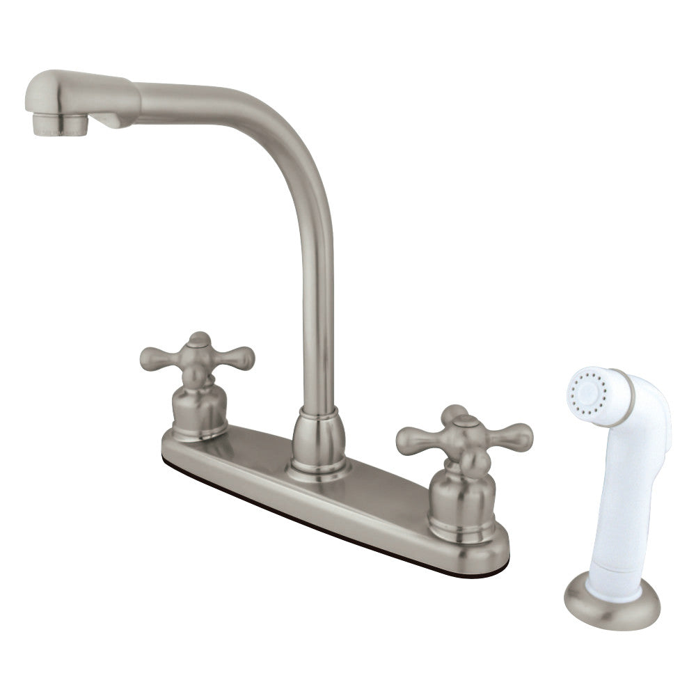 Kingston Brass GKB718AX Victorian Centerset Kitchen Faucet, Brushed Nickel - BNGBath