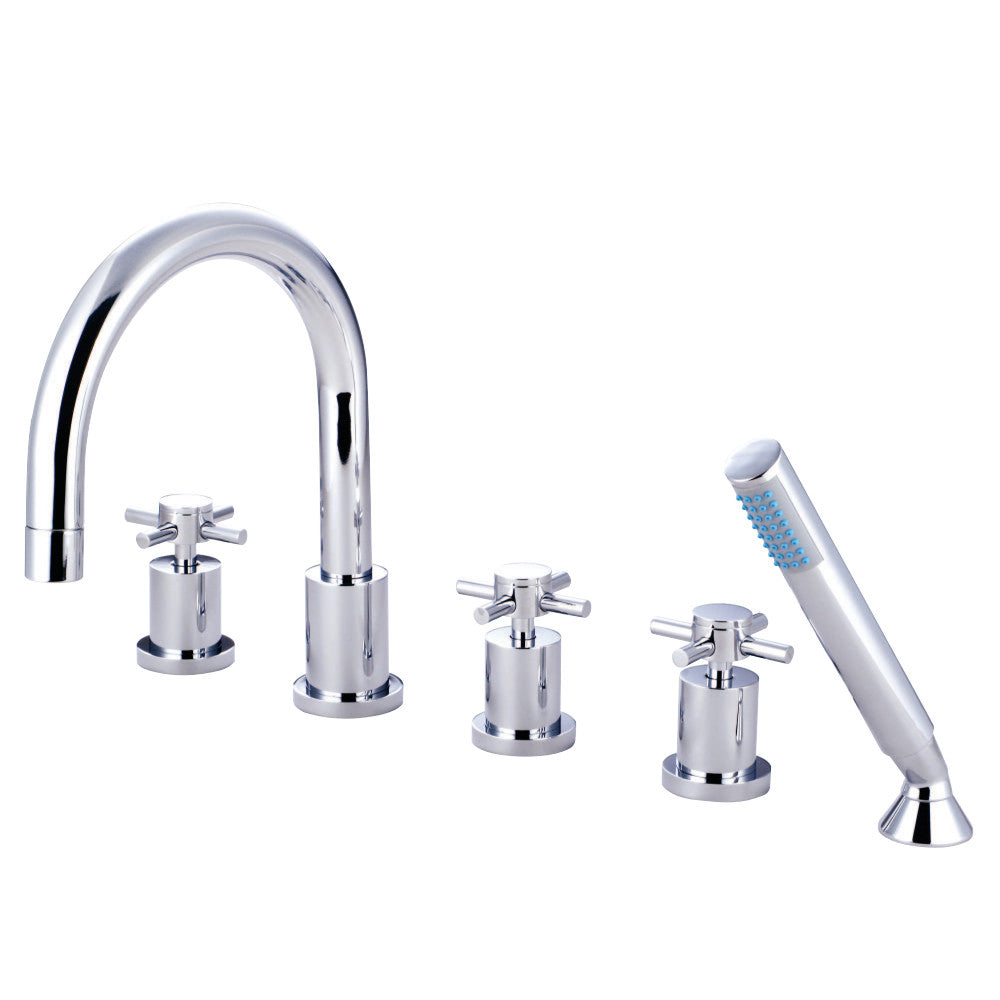 Kingston Brass KS83215DX Concord 5-Piece Roman Tub Faucet, Polished Chrome - BNGBath