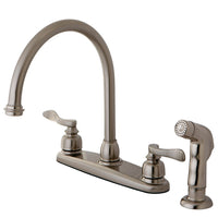 Thumbnail for Kingston Brass KB8798NFLSP NuWave French Centerset Kitchen Faucet, Brushed Nickel - BNGBath