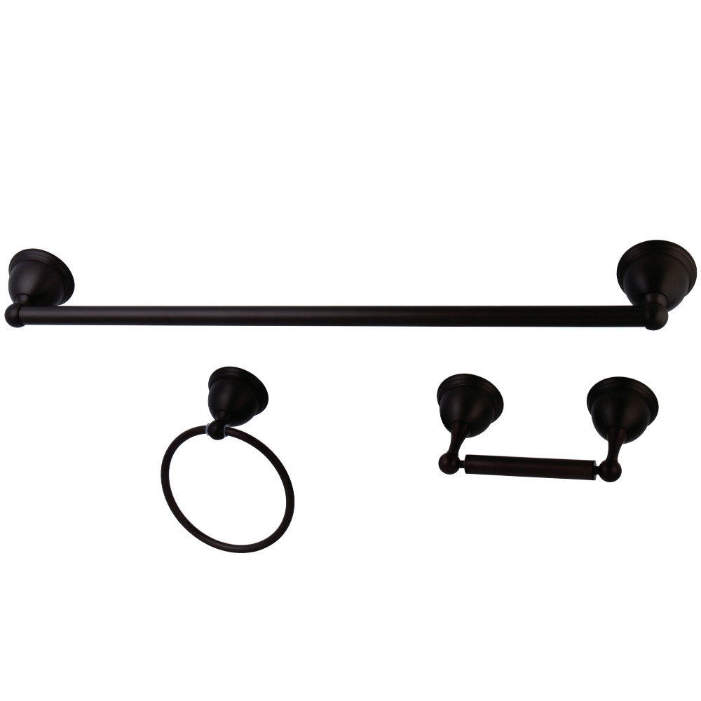 Kingston Brass BAK396148ORB Restoration 3-Piece Bathroom Hardware, Oil Rubbed Bronze - BNGBath