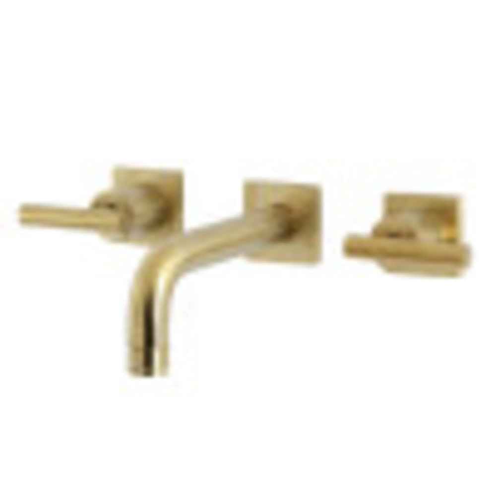 Kingston Brass KS6127CML Manhattan Two-Handle Wall Mount Bathroom Faucet, Brushed Brass - BNGBath