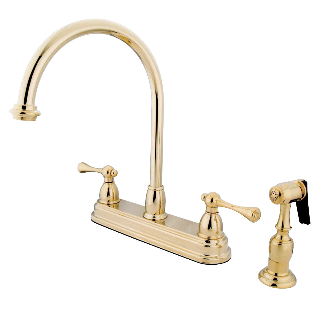 Kingston Brass KB3752BLBS Vintage Centerset Kitchen Faucet, Polished Brass - BNGBath