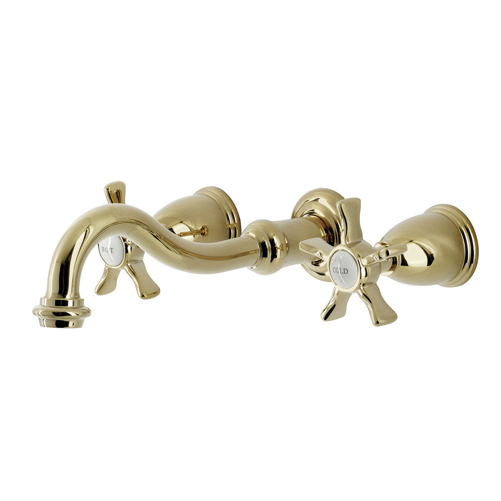 Kingston Brass KS3022NX Hamilton Two-Handle Wall Mount Tub Faucet, Polished Brass - BNGBath