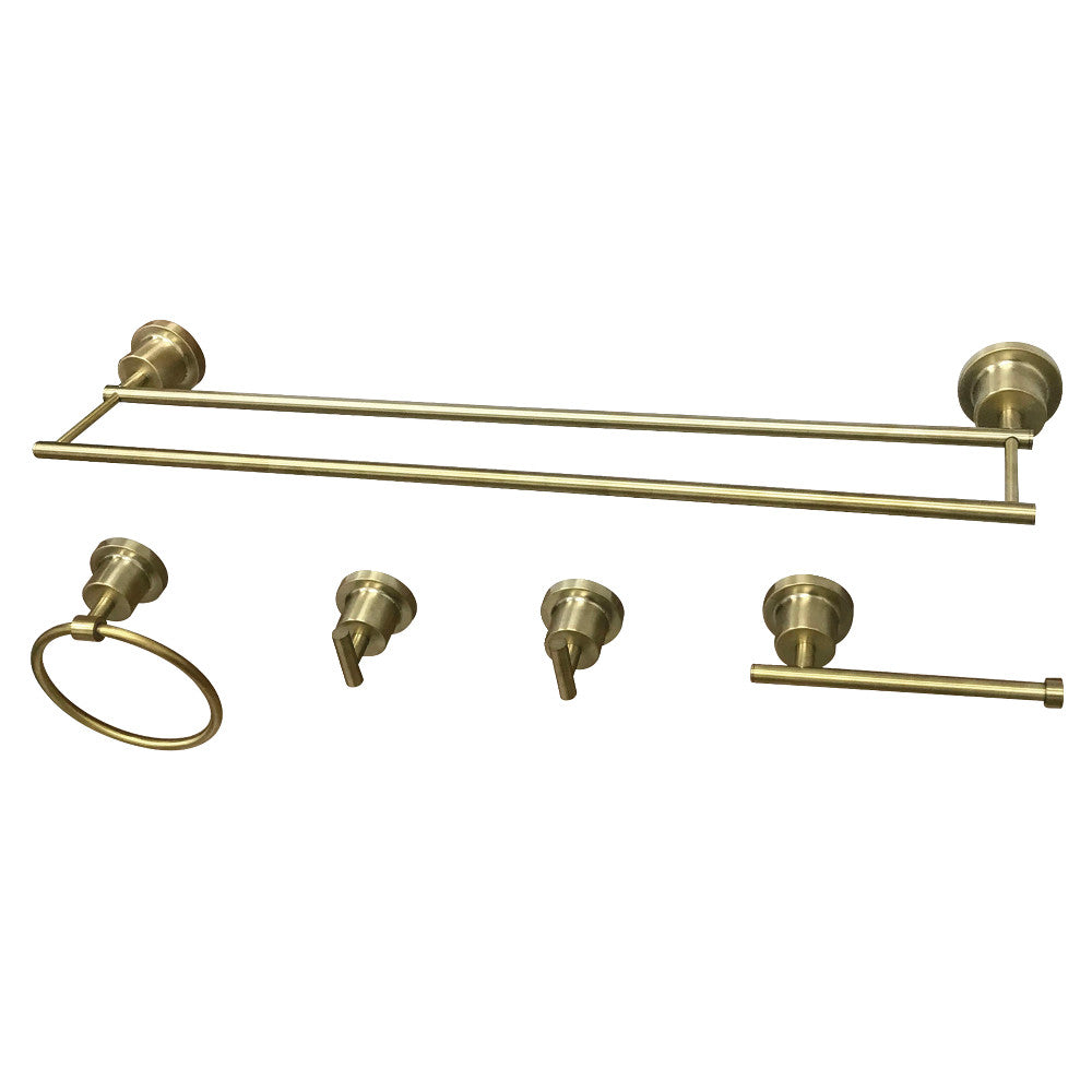 Kingston Brass BAH821318478SB Concord 5-Piece Bathroom Accessory Set, Brushed Brass - BNGBath