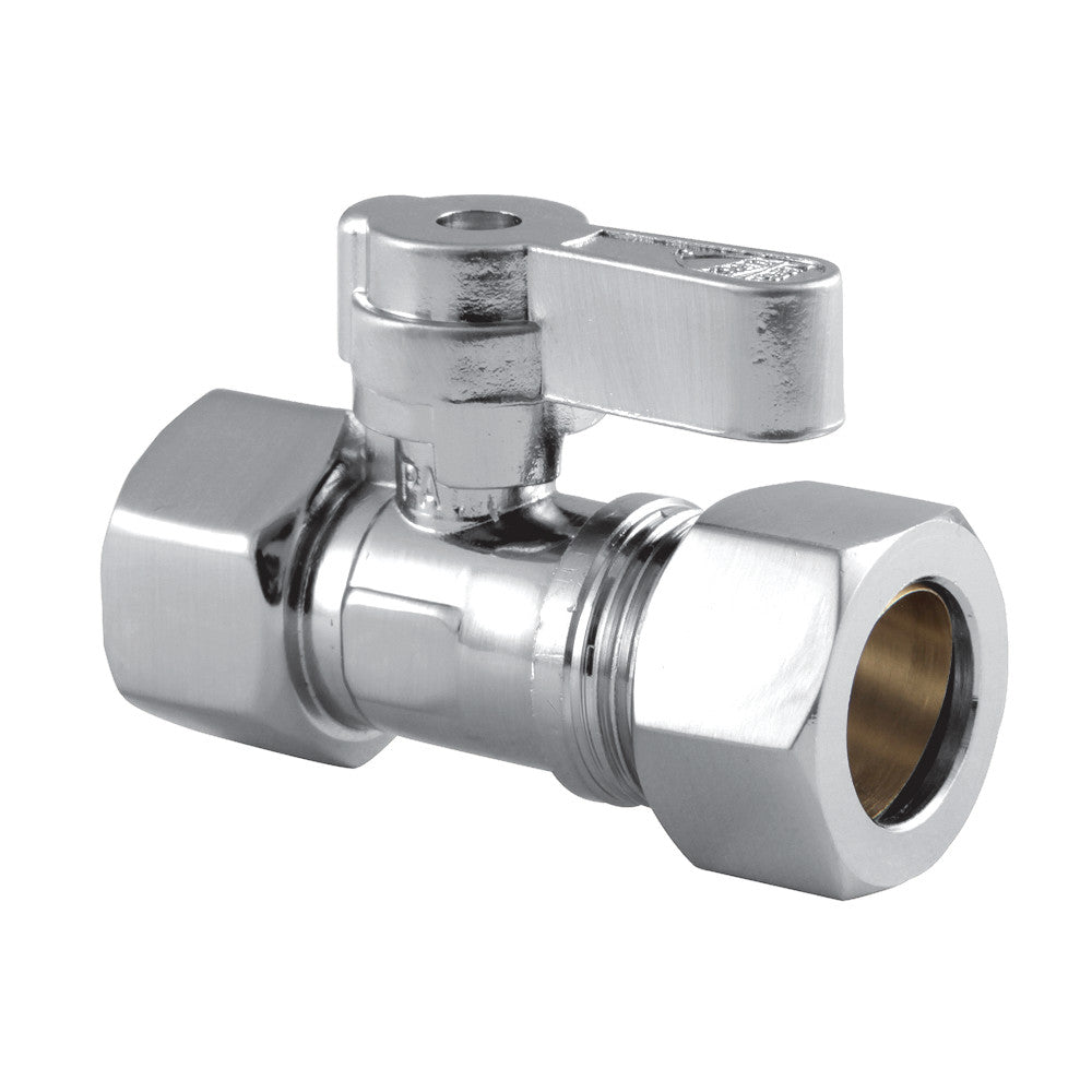 Kingston Brass KF4515 1/2" IPS X 5/8" OD Comp Straight Stop Valve, Polished Chrome - BNGBath