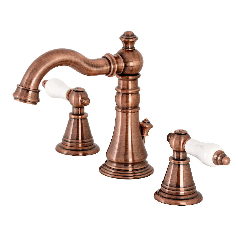 Fauceture FSC197PLAC English Classic Widespread Bathroom Faucet, Antique Copper - BNGBath