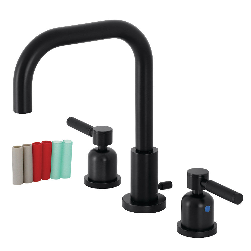 Kingston Brass FSC8930DKL Kaiser Widespread Bathroom Faucet with Brass Pop-Up, Matte Black - BNGBath