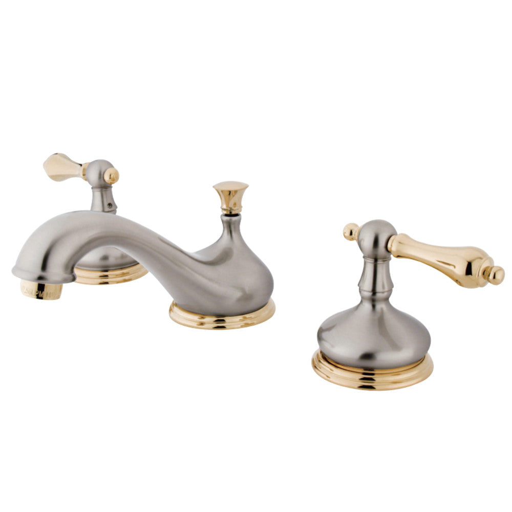 Kingston Brass KS1169AL 8 in. Widespread Bathroom Faucet, Brushed Nickel/Polished Brass - BNGBath