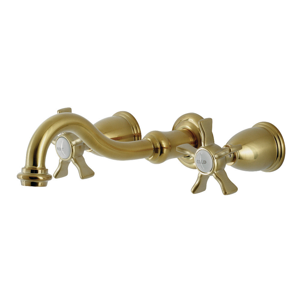 Kingston Brass KS3027NX Hamilton Two-Handle Wall Mount Tub Faucet, Brushed Brass - BNGBath