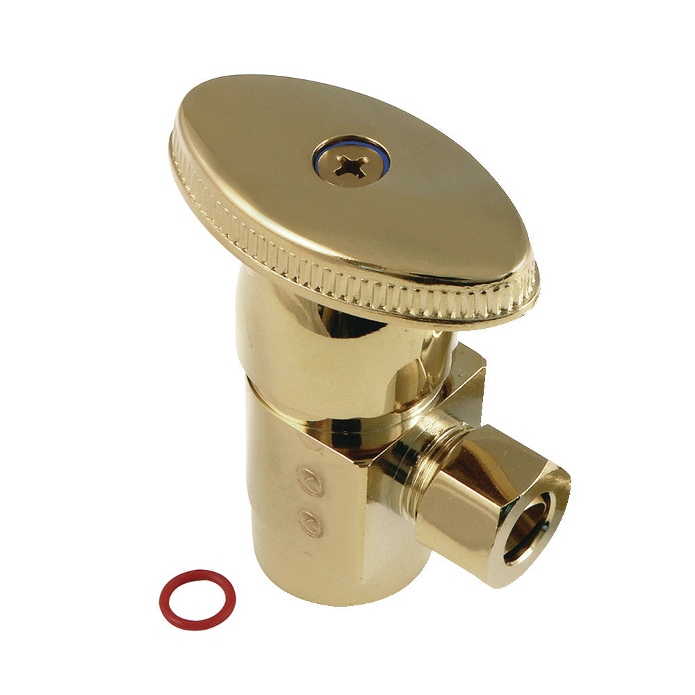 Kingston Brass CD43302VA Americana 1/2"IPS x 3/8"O.D. Anti-Seize Deluxe Quarter Turn Ceramic Hardisc Cartridge Angle Stop, Polished Brass - BNGBath