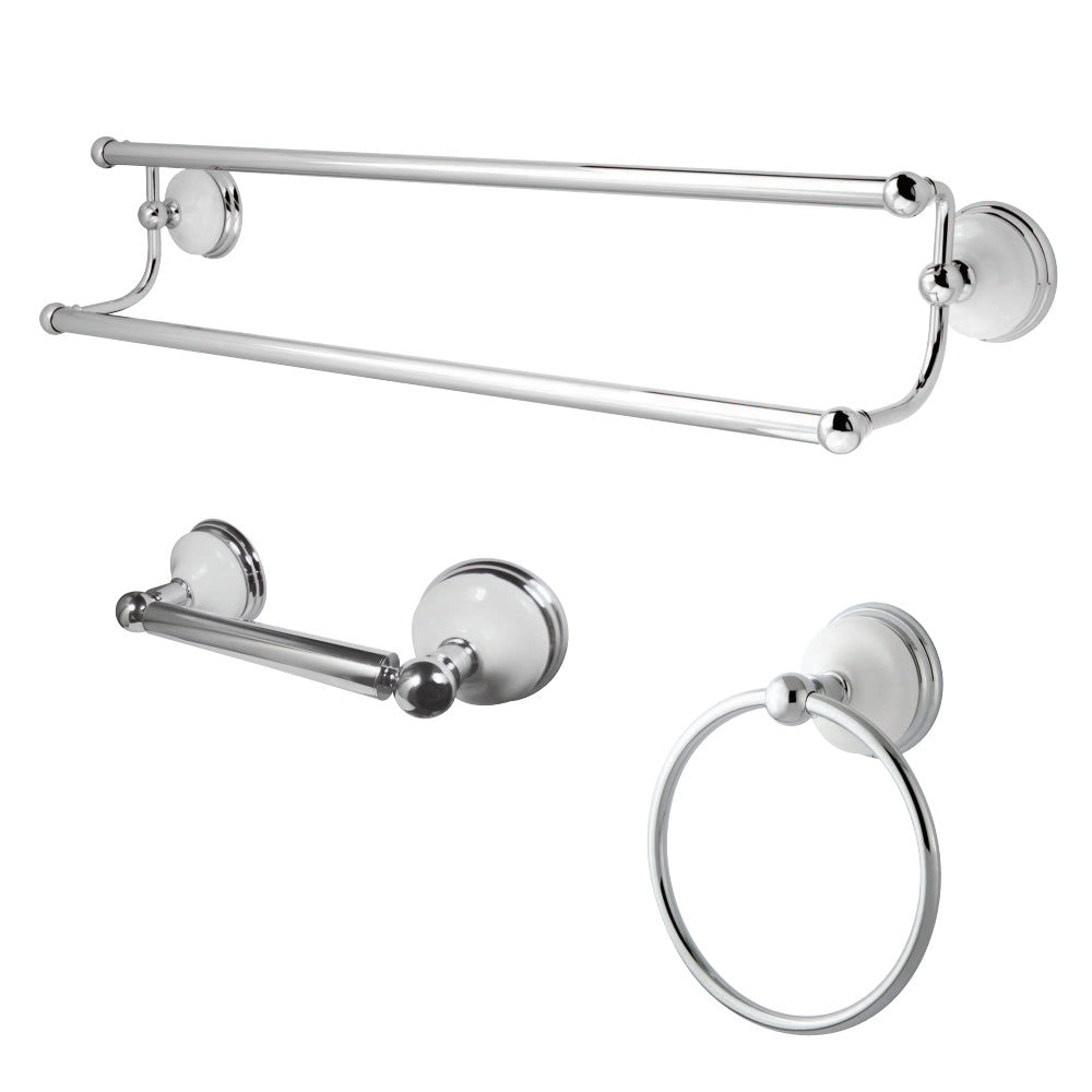 Kingston Brass BAK111348C Victorian 3-Piece Bathroom Accessory Set, Polished Chrome - BNGBath