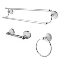 Thumbnail for Kingston Brass BAK111348C Victorian 3-Piece Bathroom Accessory Set, Polished Chrome - BNGBath