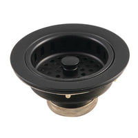 Thumbnail for Kingston Brass KBS1000MB Kitchen Sink Basket Strainer, Matte Black - BNGBath