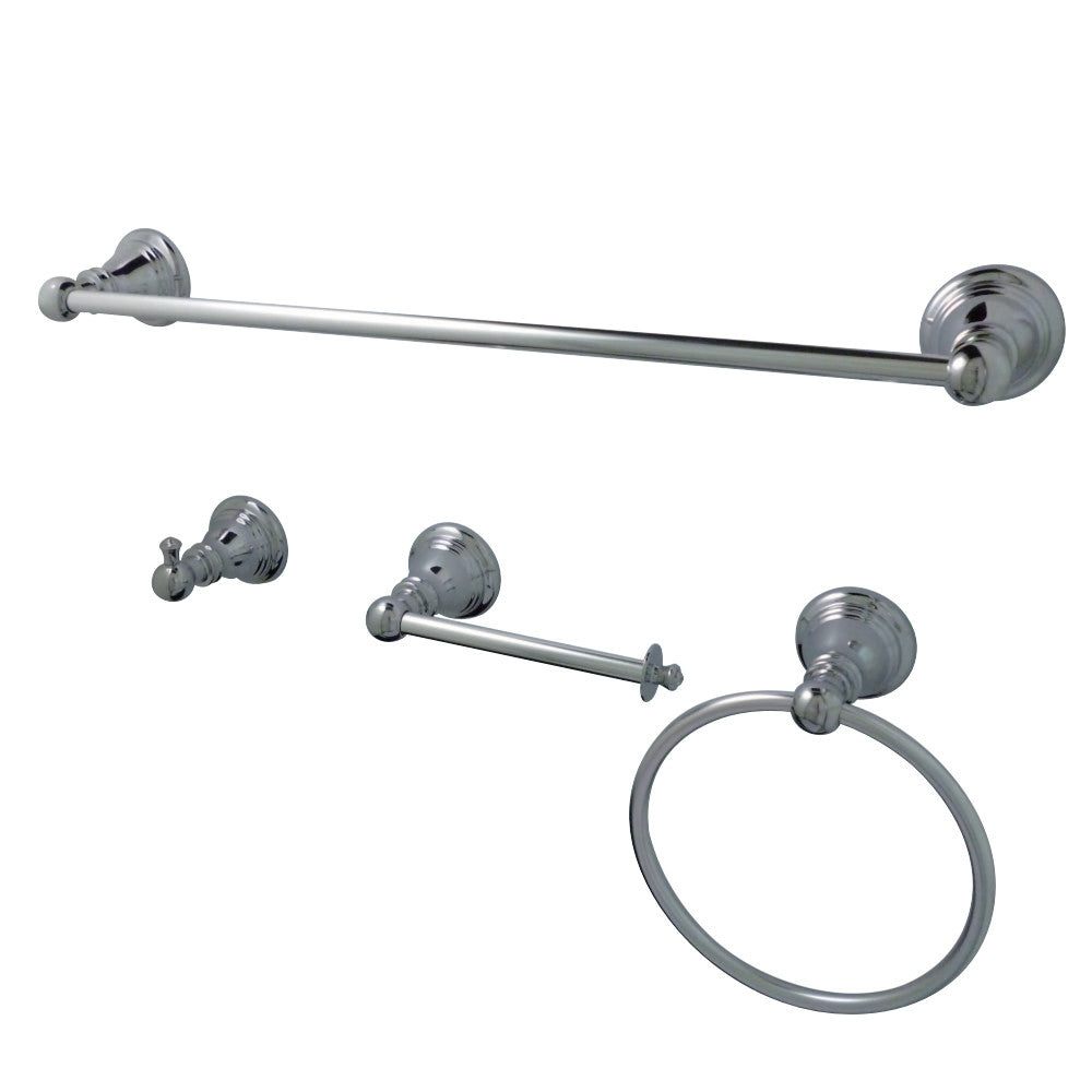 Kingston Brass BAHK192478C American Classic 4-Piece Bathroom Accessory Set, Polished Chrome - BNGBath