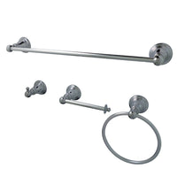 Thumbnail for Kingston Brass BAHK192478C American Classic 4-Piece Bathroom Accessory Set, Polished Chrome - BNGBath