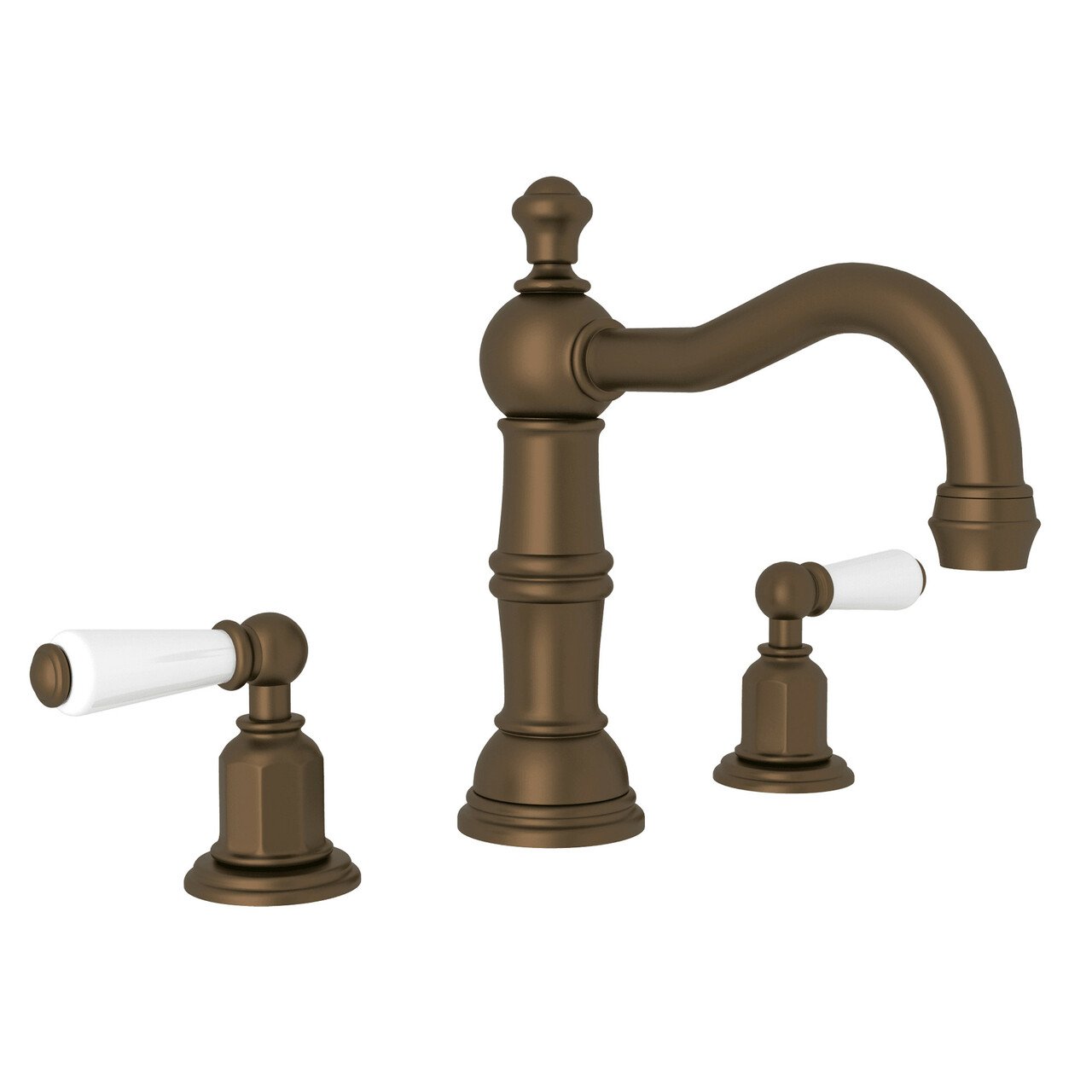 Perrin & Rowe Edwardian Column Spout Widespread Bathroom Faucet - BNGBath