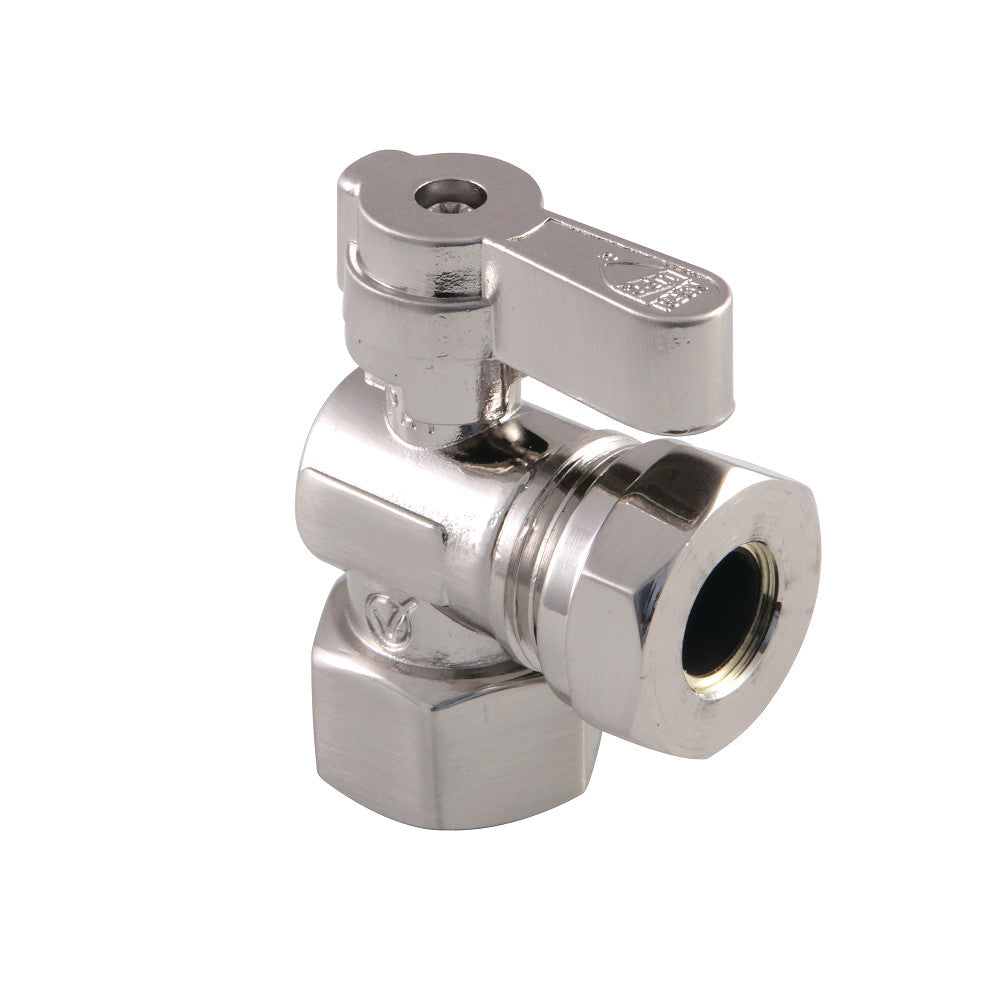 Kingston Brass KF4410SN 1/2" FIP X 1/2" or 7/16" OD Slip Joint Angle Stop Valve, Brushed Nickel - BNGBath