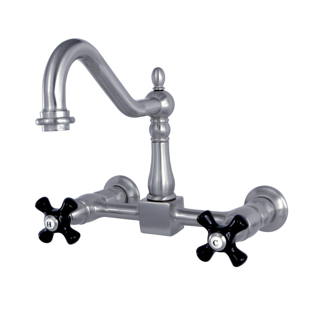 Kingston Brass KS1248PKX Duchess Wall Mount Bridge Kitchen Faucet, Brushed Nickel - BNGBath