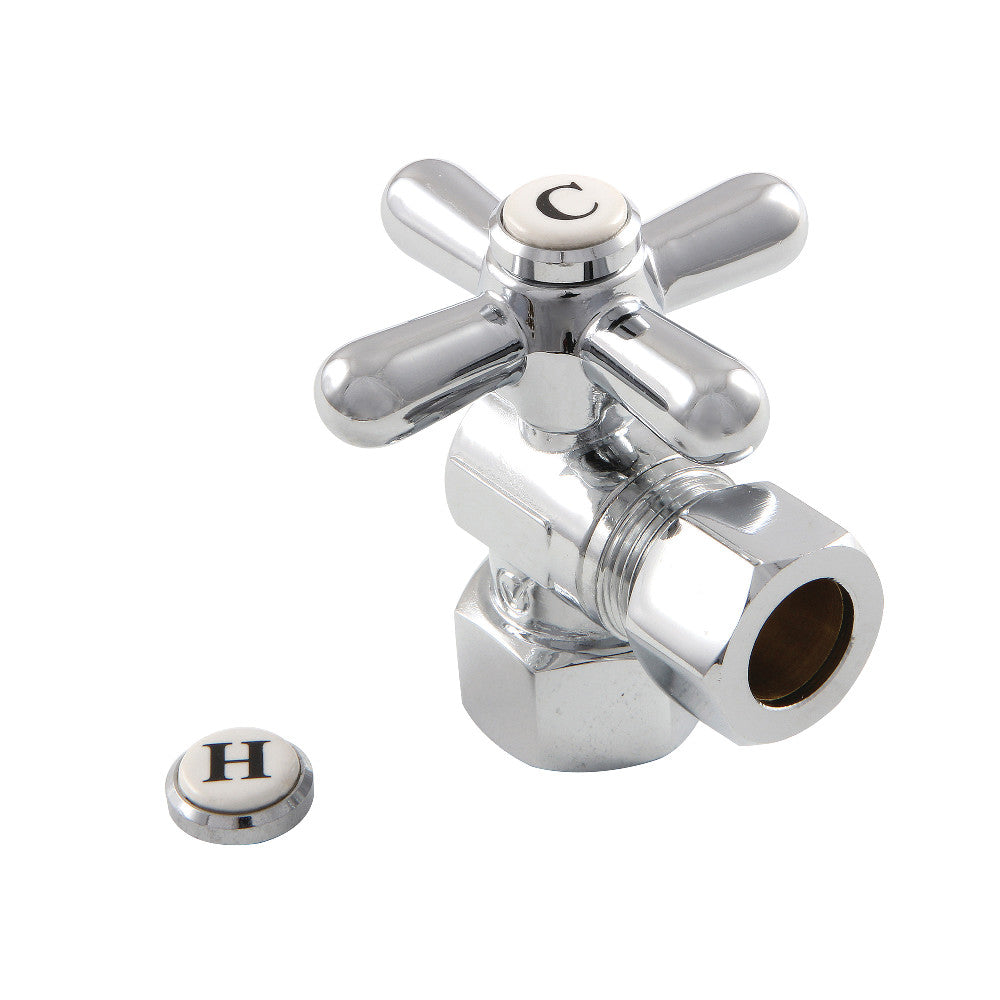 Kingston Brass CC44401X 1/2" IPS X 1/2" OD Comp Angle Stop Valve, Polished Chrome - BNGBath