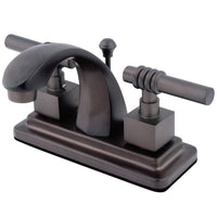 Thumbnail for Kingston Brass KS4645QL 4 in. Centerset Bathroom Faucet, Oil Rubbed Bronze - BNGBath