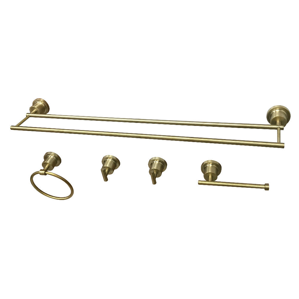 Kingston Brass BAH821330478SB Concord 5-Piece Bathroom Accessory Set, Brushed Brass - BNGBath