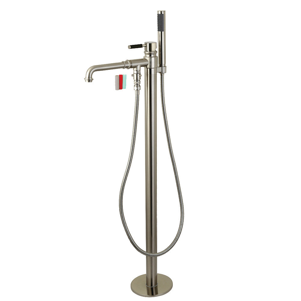 Kingston Brass KS7038DKL Kaiser Freestanding Tub Faucet with Hand Shower, Brushed Nickel - BNGBath