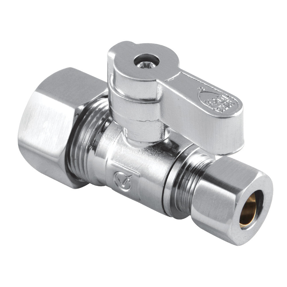 Kingston Brass KF5335 5/8" OD x 3/8" OD Comp Straight Stop Valve, Polished Chrome - BNGBath