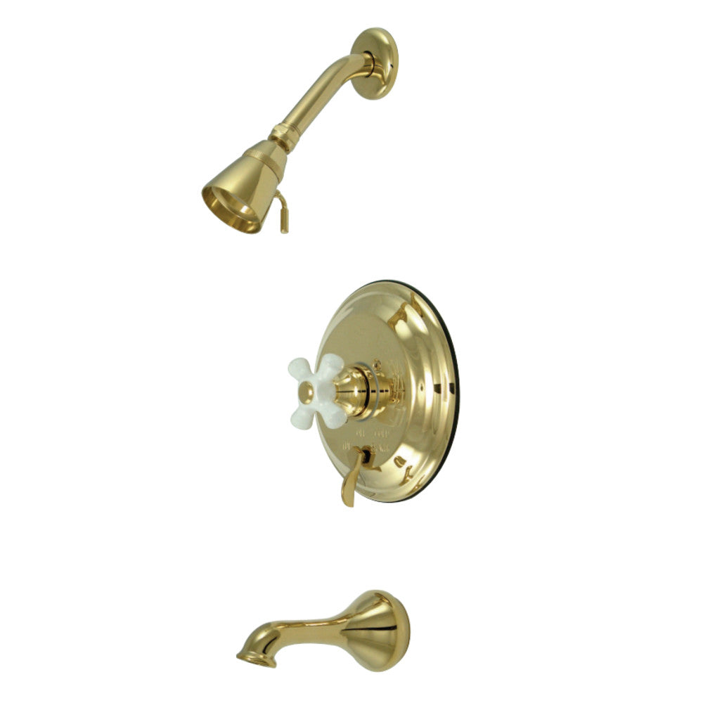 Kingston Brass KB36320PX Restoration Tub & Shower Faucet, Polished Brass - BNGBath