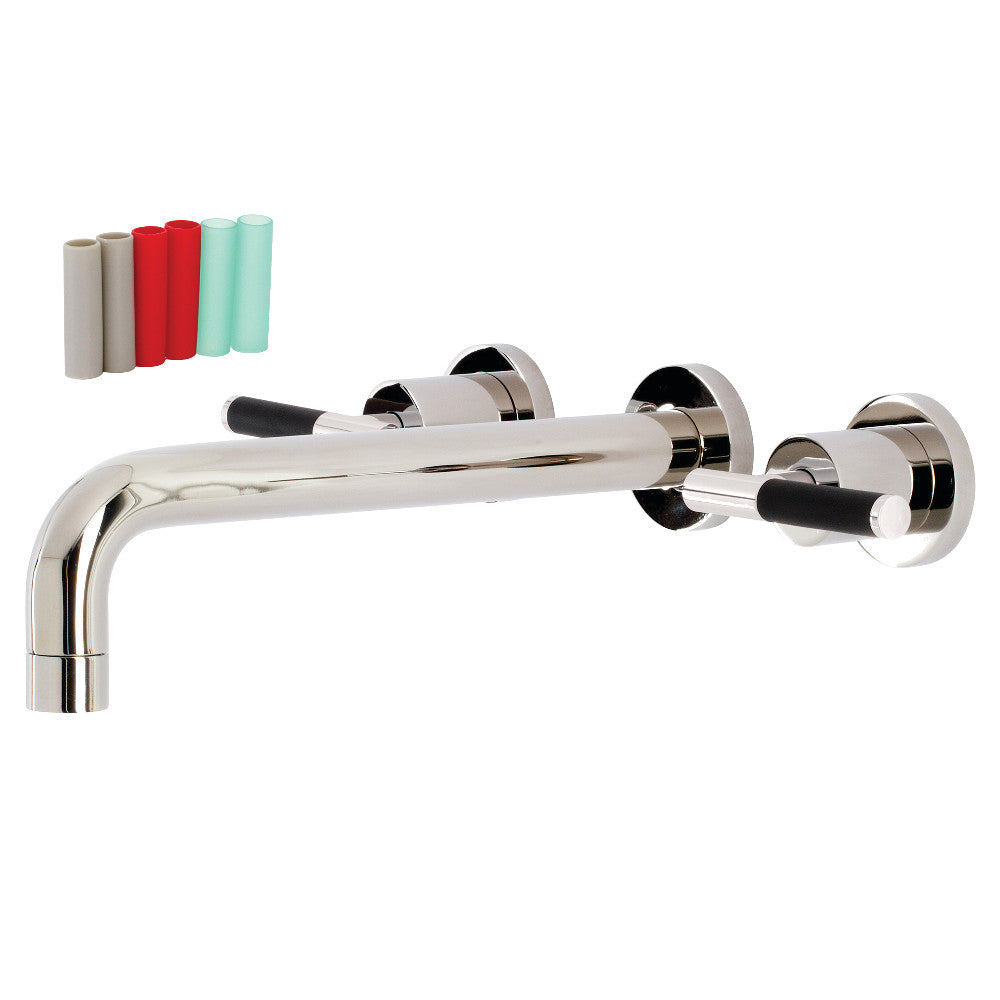 Kingston Brass KS8026CKL Kaiser 2-Handle Wall-Mount Roman Tub Faucet, Polished Nickel - BNGBath