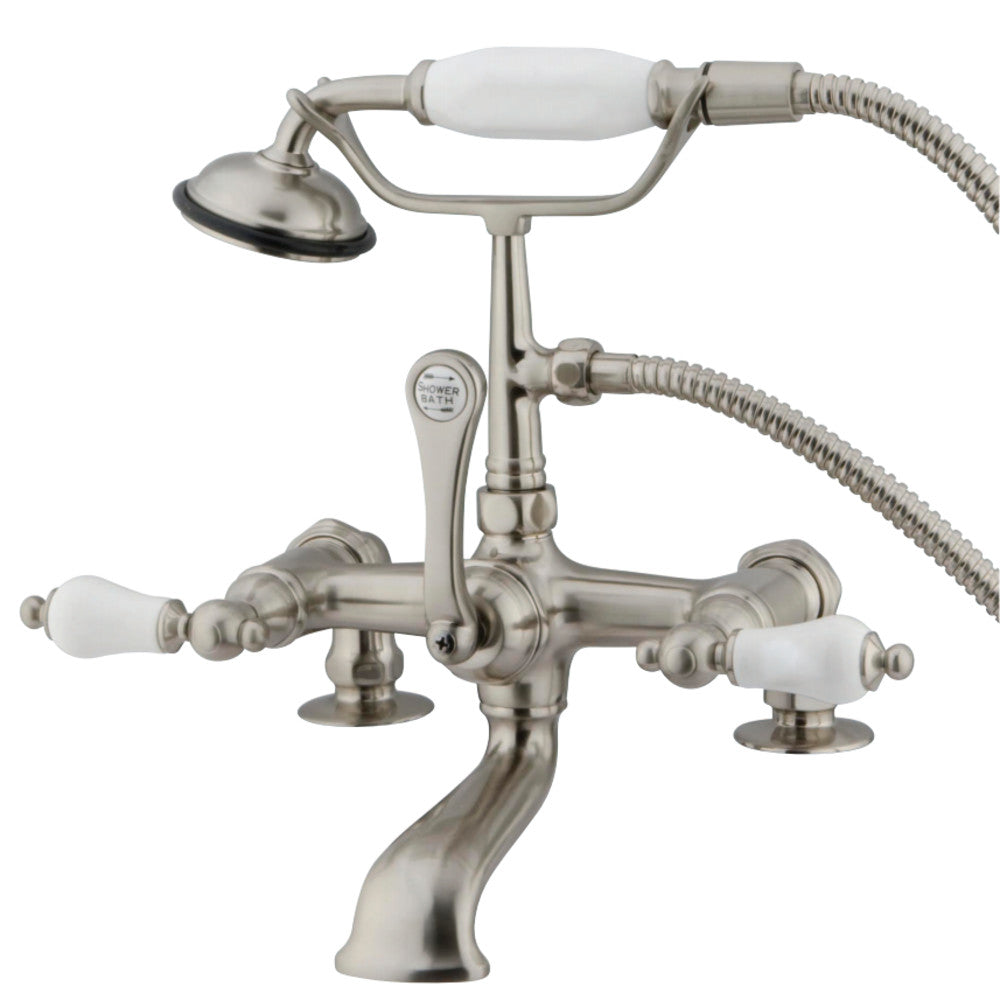 Kingston Brass CC205T8 Vintage 7-Inch Deck Mount Tub Faucet, Brushed Nickel - BNGBath