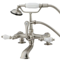 Thumbnail for Kingston Brass CC205T8 Vintage 7-Inch Deck Mount Tub Faucet, Brushed Nickel - BNGBath