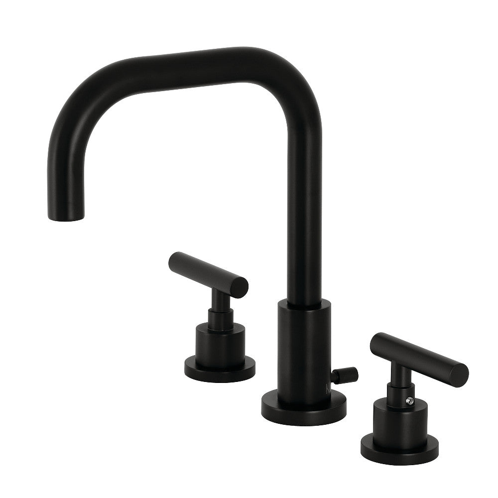 Kingston Brass FSC8930CML Manhattan Widespread Bathroom Faucet with Brass Pop-Up, Matte Black - BNGBath