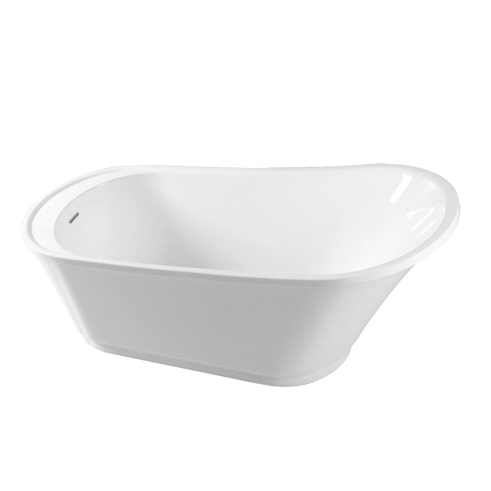 Aqua Eden VTRS683027Q 68-Inch Acrylic Single Slipper Freestanding Tub with Drain, White - BNGBath