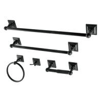 Thumbnail for Kingston Brass BAHK3212478K Serano 5-Piece Bathroom Accessory Set, Black - BNGBath